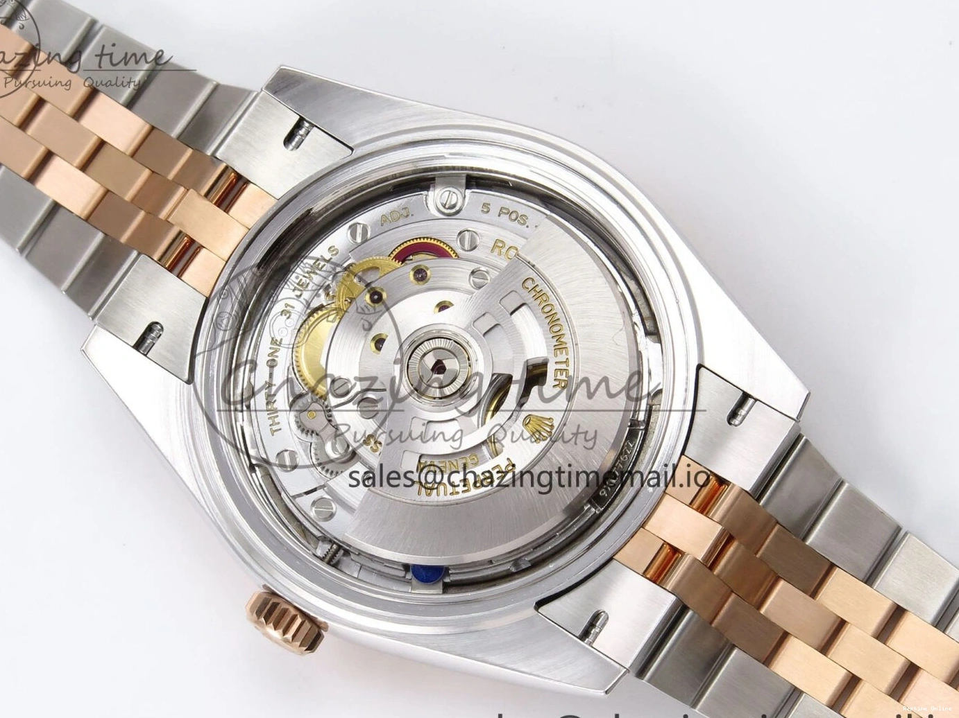 0130 DateJust 41 126331 ARF 1:1 Best Edition 904L Steel Brown Diamonds Dial on SS RG Jubilee Bracelet SH3235（Gain Weight） Thermal 1111